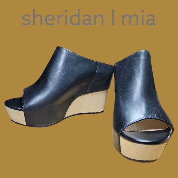 Sheridan Mia Platform Wedge Leather Sandal - Picture 2 of 12
